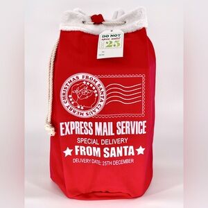 Giant Express Mail Fur Trimmed Cinch Gift Sack